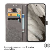 imoshion Etui de téléphone portefeuille Mandala Google Pixel 8 - Gris