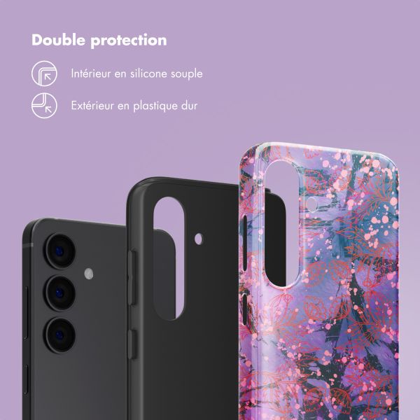 Selencia Coque arrière Vivid Samsung Galaxy S24 - Fresh Paint Flower Orange