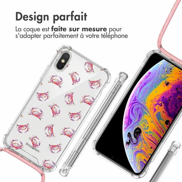 imoshion Coque Design avec cordon Apple iPhone X / Xs - Crab Watercolor