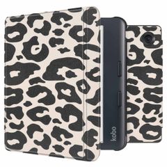 imoshion Design Slim Hard Sleepcover avec support Kobo Libra Colour / Tolino Vision Color - Leopard