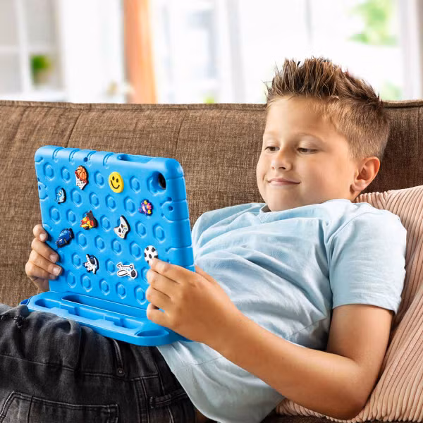 imoshion Coque kidsproof avec poupées amovibles Samsung Galaxy Tab A11 Plus / A9 Plus - Bleu
