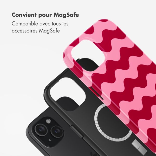 Selencia Coque arrière Vivid Tough avec MagSafe iPhone 15 - Wave Vibes Lipstick