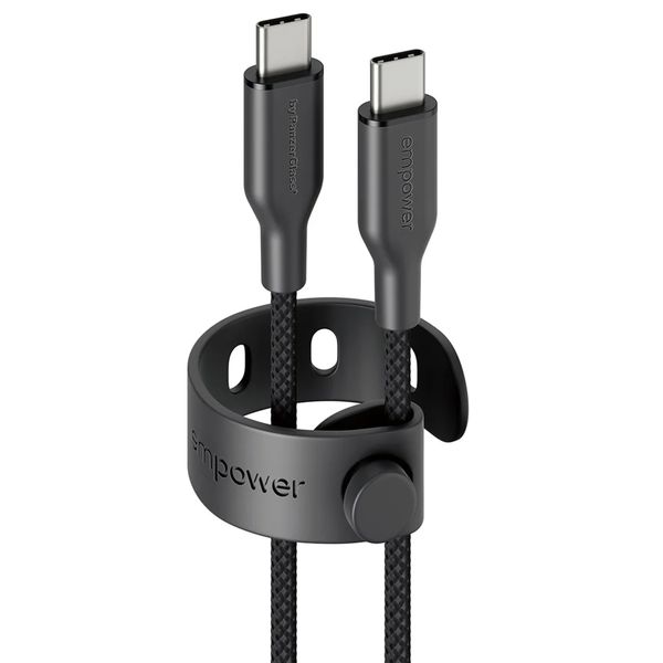 Empower by PanzerGlass Câble de recharge Racing USB-C vers USB-C - 60 W - 2 mètres - Space Black