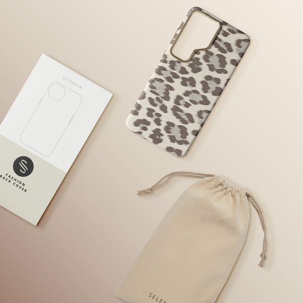 Selencia Coque Sabi imprimé panthère avec MagSafe Samsung Galaxy S26 Ultra - Soft Ivory