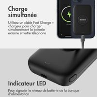 Accezz Batterie externe MagSafe iPhone 15 Plus - 5000 mAh - Batterie externe sans fil avec porte-bague - Noir