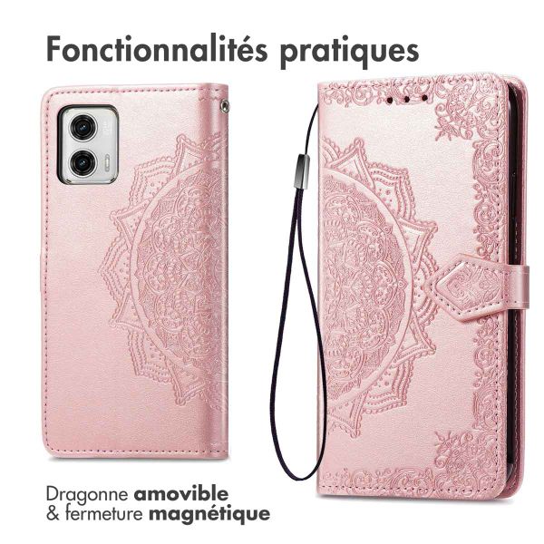 imoshion Etui de télephone Mandala Motorola Moto G73 - Rose Doré