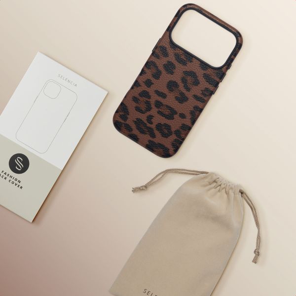 Selencia Coque Sabi imprimé panthère avec MagSafe Apple iPhone 17 Pro - Mocha Brown