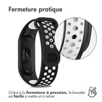 imoshion Bracelet sportif en silicone Xiaomi Mi Band 7 - Noir / Blanc