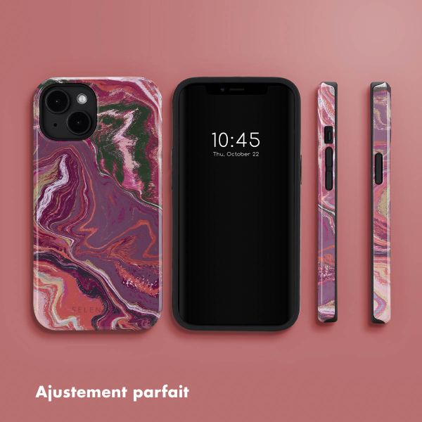 Selencia Coque arrière Vivid avec MagSafe Apple iPhone 14 - Marble Purple