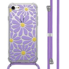 imoshion Coque Design avec cordon Apple iPhone SE (2022 / 2020) / 8 / 7 - Tropical Violet Flowers Connect