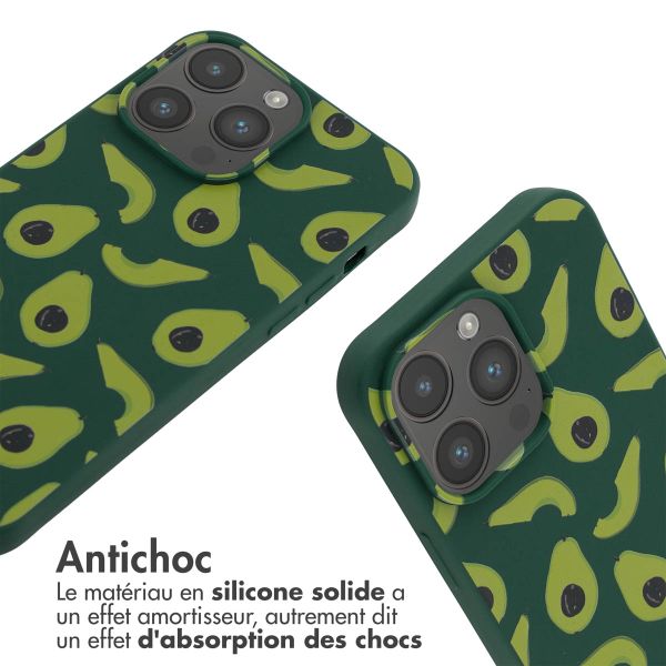 imoshion Coque design en silicone avec cordon Apple iPhone 14 Pro Max - Avocado Green
