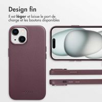 Accezz Coque arrière en cuir avec MagSafe Apple iPhone 15 - Heath Purple