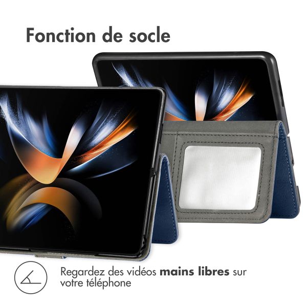 imoshion Étui de téléphone portefeuille Luxe Samsung Galaxy Z Fold 5 - Bleu foncé