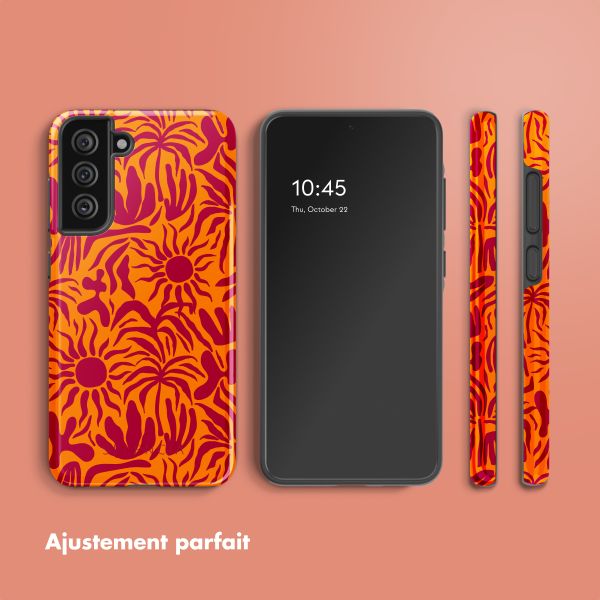 Selencia Coque arrière Vivid Samsung Galaxy S21 FE - Tropical Vibes Apricot