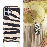 Selencia Coque de télephone Nova avec cordon et porte-cartes Apple iPhone 17 - Zazzy Zebra