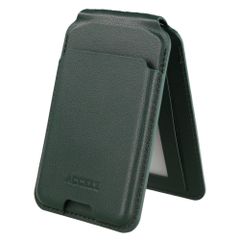 Accezz Portefeuille en cuir magn&eacute;tique avec support - Compatible avec Apple Find My - Cedar Green