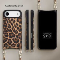 Selencia Coque de télephone Nova avec cordon et porte-cartes Apple iPhone Air - Leopard