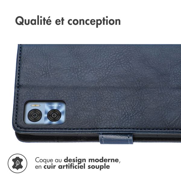 imoshion Étui de téléphone portefeuille Luxe Motorola Moto E22 - Bleu foncé