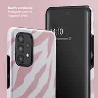 Selencia Coque arrière Vivid Samsung Galaxy A53 - Colorful Zebra Old Pink