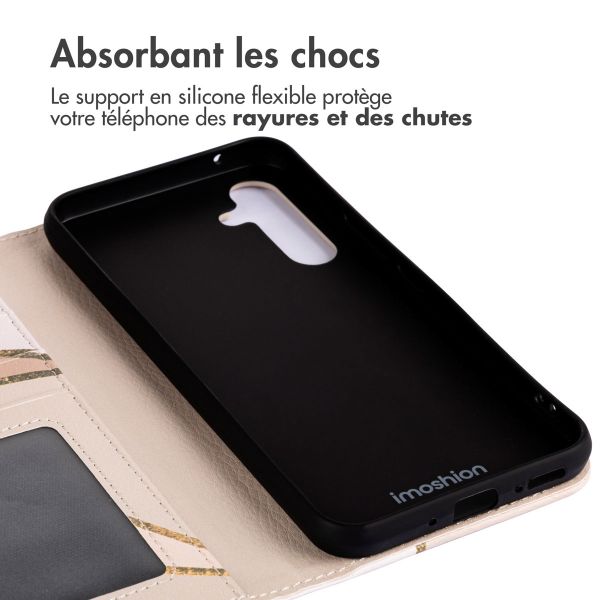 imoshion Étui de télephone portefeuille Design Samsung Galaxy A54 (5G) - Beige Graphic