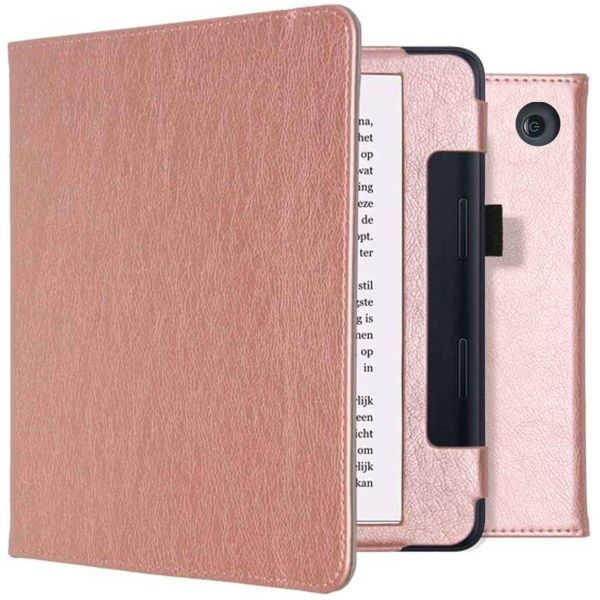 imoshion Étui de liseuse portefeuille en cuir végan Kobo Sage / Tolino Epos 3 - Rose Doré