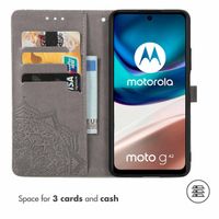 imoshion Etui de téléphone portefeuille Mandala Motorola Moto G42 - Gris