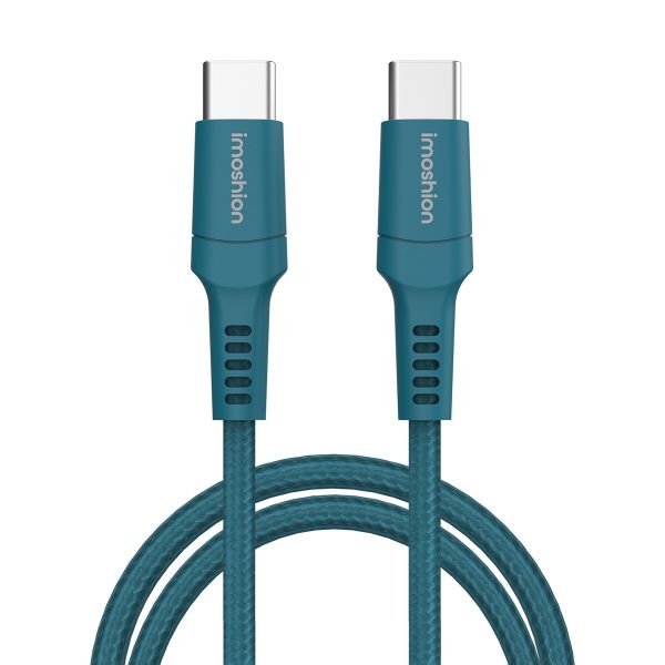 imoshion Braided USB-C vers câble USB-C - 2 mètre - Bleu foncé