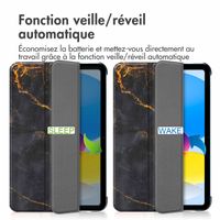 imoshion Coque tablette Design Trifold Apple iPad 11 (2025) 11 pouces A16 / iPad 10 (2022) 10.9 pouces - Black Marble
