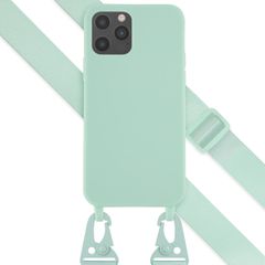 Selencia Coque silicone avec cordon amovible iPhone 12 (Pro) - Turquoise