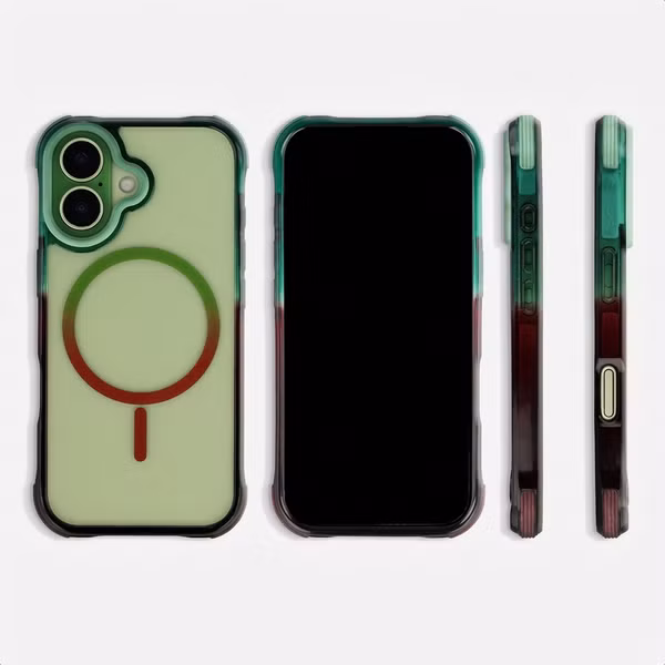 Selencia Coque arrière MagSafe Gradient Apple iPhone 17 - Vert / Brun