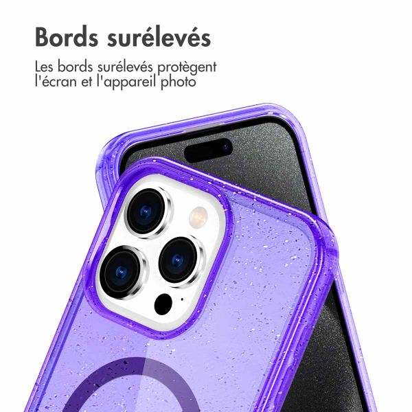 imoshion Coque Pailletée avec MagSafe Apple iPhone 15 Pro - Paillettes Violet