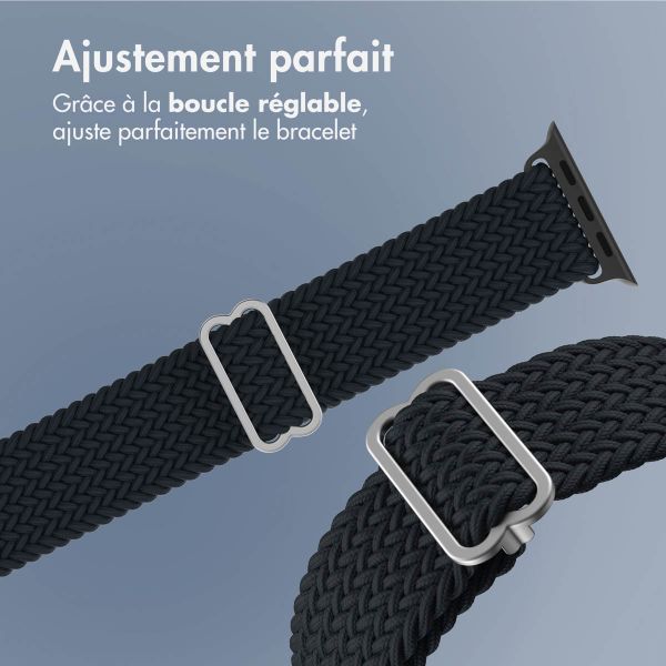 imoshion Bracelet tissé en nylon Apple Watch Series 1 á 10 / SE / Ultra (2) (44/45/46/49 mm) - Gris foncé