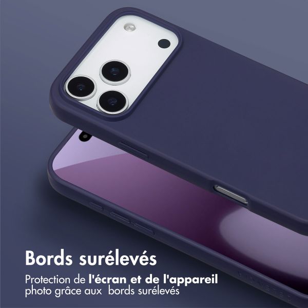 Selencia Coque silicone avec cordon amovible Apple iPhone 17 Pro Max - Bleu foncé