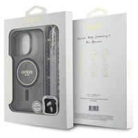 Guess MagSafe IML Glitter Case avec beads strap iPhone 16 Pro Max - Black