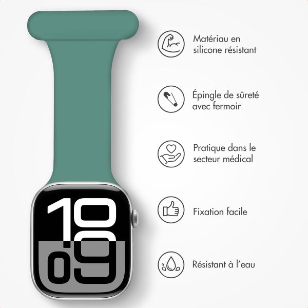 imoshion Bracelet infirmier en silicone Apple Watch Series 1 t/m 9 / SE (38/40/41 mm) | Series 10 / 11 (42 mm) - Vert