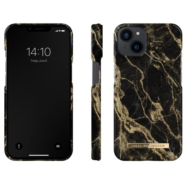 iDeal of Sweden Coque Fashion iPhone 13 - Golden Smoke Marble