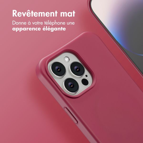 imoshion Coque arrière Color avec cordon amovible et MagSafe Apple iPhone 14 Pro Max - Raspberry