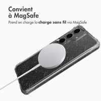 imoshion Coque arrière transparente Pailletée avec MagSafe Samsung Galaxy S25 Plus - Argent