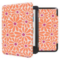 imoshion Design Slim Hard Case Sleepcover Kobo Clara Colour / BW - Orange Flowers Connect