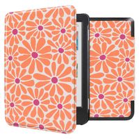 imoshion Design Slim Hard Sleepcover Kobo Clara Colour / Clara BW / Tolino Shine 5 / Shine Color - Orange Flowers Connect