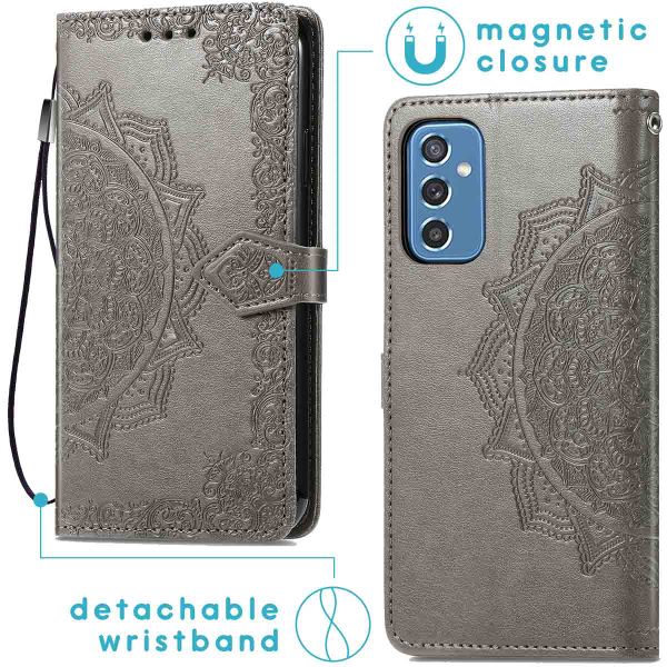 imoshion Etui de téléphone portefeuille Mandala Samsung Galaxy M52 - Gris