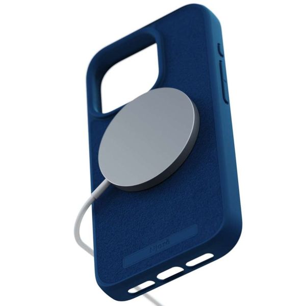 Njorð Collections Coque daim Comfort+ MagSafe iPhone 15 Pro - Blue