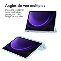 imoshion Coque tablette rigide Trifold Samsung Galaxy Tab S9 11.0 pouces / Tab S10 FE / S9 FE 10.9 pouces - Bleu clair