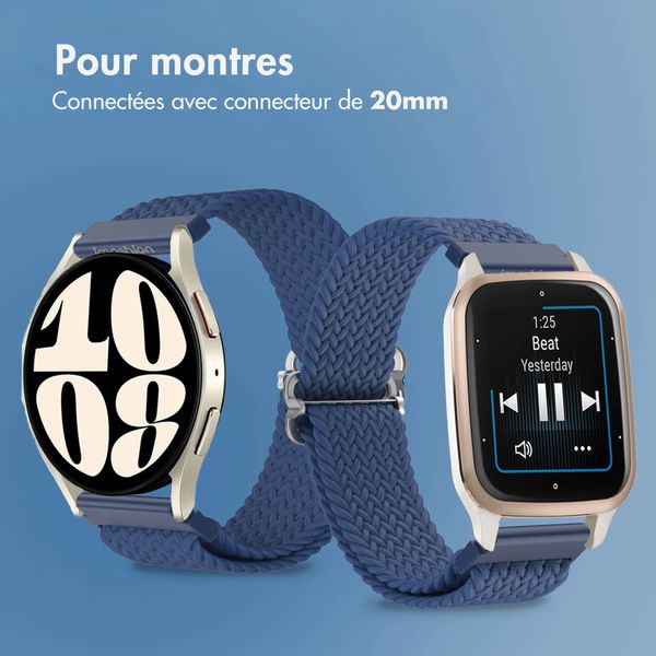 imoshion Bracelet tissée en nylon Samsung Galaxy Watch 7 40/44 mm - Bleu foncé