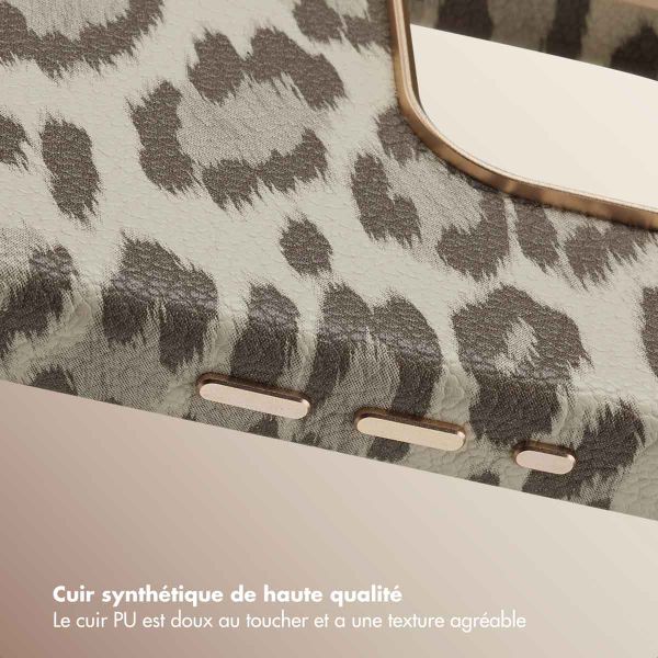 Selencia Coque Sabi imprimé panthère avec MagSafe Apple iPhone 15 Pro - Soft Ivory