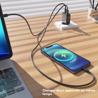 Accezz Chargeur GaN Ultra Slim - USB-C + USB-A - 30 W - Noir