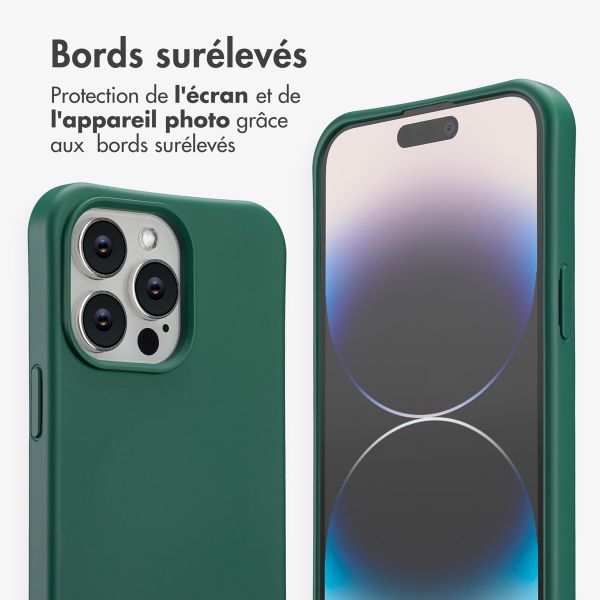 imoshion Coque arrière Color avec cordon amovible et MagSafe Apple iPhone 14 Pro Max - Vert foncé