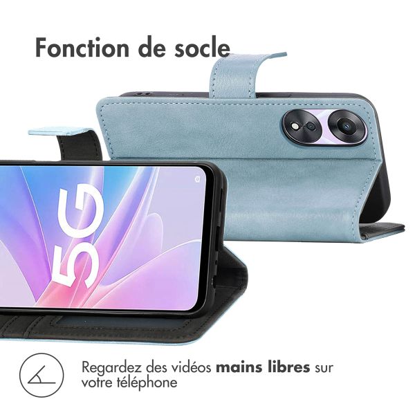 imoshion Étui de téléphone portefeuille Luxe pour Oppo A58 (4G) - Bleu clair