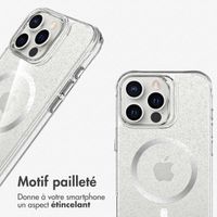 imoshion Coque arrière transparente Pailletée avec MagSafe Apple iPhone 16 Pro Max - Argent