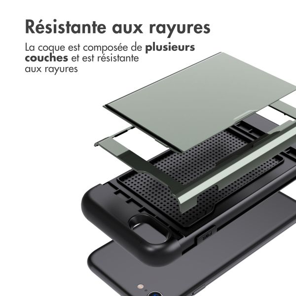 imoshion Coque arrière avec porte-cartes Apple iPhone SE (2022 / 2020) / 8 / 7 - Vert foncé